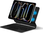 DIGISTOR HK ESR iPad Pro 13 inch (M4, 2024) klaviatūros dėklas su reguliuojamu magnetiniu stovu, nuimamu apsauginiu vir&scaron;eliu, Rebound 360 serija, pilkas