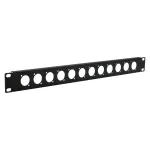 EXSYS EX-49298 19 inch 1U stelažo panelis su 12 D-Type i&scaron;pjovomis, juodas