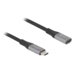 Delock 81202 USB 40 Gbps USB-C kabelio ilgintuvas, ki&scaron;tukas &ndash; lizdas, PD 240 W, 2 m, pilkas