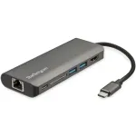 StarTech.com USB-C kelių prievadų adapteris - USB-C kelioninis dokas į 4K HDMI, 3x USB 3.0 &scaron;akotuvas, SD/SDHC, GbE, 60W PD 3.0 praėjimas - USB Type-C/Thunderbolt 3