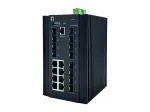 LevelOne 20-Port L2 Plus valdomas pramoninis jungiklis, 8 x 1GbE RJ45, 8 x 1GbE SFP, 4 x 1/2.5GbE SFP, DIN bėgis, -40&deg;C iki 80&deg;C