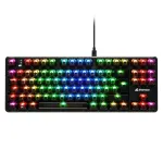 Mechaninė žaidimų klaviatūra Sharkoon Crystal Shark Black DE su RGB ap&scaron;vietimu