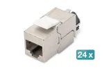 DIGITUS CAT6A ekranuotas Keystone modulis - įrankiams nereikalingas montavimas - intelektualus kabelio valdiklis - 24 vnt.