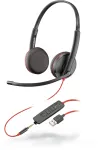 HP Poly Blackwire C3225 laidinės ausinės su mikrofonu, uždedamos ant ausų, binaurinės, USB-A + 3,5 mm lizdas, triuk&scaron;mo izoliacija, juodos