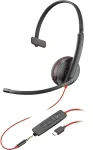 HP Poly Blackwire C3215 Monofoninė ausinė su dėklu (Bulk), laidinė, biurui/skambučių centrui, 87 g, juoda