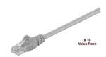 Microconnect V-UTP503VP Cat5e U/UTP LAN kabelis, 3 m, pilkas, 10 vnt. rinkinys