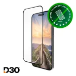 dbramante1928 eco-shield D3O apsauginis stiklas iPhone 16 ProMax &ndash; juodas kra&scaron;tas