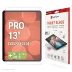 Displex stiklinė apsauga plan&scaron;etei (9H), skirta Apple iPad Pro 13'' (2025/2024), su EASY-ON&reg; Eco montavimo rėmeliu, nedūžtanti, itin plona, nematoma