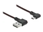 USB kabelis DeLOCK EASY-USB 2.0 Type-A (vyri&scaron;kas) į Micro-B (vyri&scaron;kas) kampuotas 0,2 m juodas