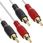 InLine Audio kabelis 2x RCA vyras-į-vyrą baltas/auksinis 2m