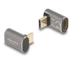 DeLOCK USB Adapter USB-C (vyr.) į USB-C (mot., kampuotas) 40 Gbps, PD 3.0 100 W, 8K 60 Hz, metalinis, antracito spalvos