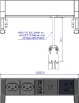 Bachmann DESK 2 ilgintuvas su 2 J tipo (T13) lizdais ir USB-A/USB-C