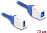 DeLOCK Keystone modulis USB 5 Gbps, Type-A (mot.) į Type-B (mot.), 20 cm, mėlyna