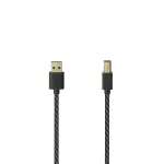 Hama 00201001 USB kabelis USB 2.0 1,5 m USB A USB B juodas, sidabrinis
