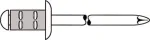Aklasis kniedė GESIPA Polygrip 6,4x15 Al/A2, 1,5&ndash;9,0 mm, pakuotė 250 vnt.