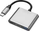 XtremeMac XWH-HUB3-13 ne&scaron;iojamojo kompiuterio dokavimo stotelė ir prievadų replikatorius, USB Type-C, laidinis, sidabrinis (XWH-HUB3-13)