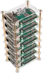 JOY-iT Tower dėklas &ndash; Žalvaris, akrilas &ndash; permatomas (RB-CASE+19)