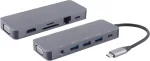 Dokavimo stotelė ne&scaron;iojamam kompiuteriui ShiverPeaks S/CONN 14-05028, laidinė USB 3.2 Gen 1 Type-C, pilka