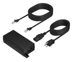 HP Poly PoE++ 65W 2.5G adapteris su 3,66 m CAT6A kabeliu ir maitinimo laidu