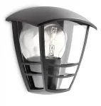 Philips myGarden Creek sieninis &scaron;viestuvas 60W E27 be lemputės, juodas, metalas, IP44, sodui, terasai, II klasė