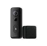Xiaomi 3S juodas IP65 belaidis ir laidinis vaizdo durų skambutis, 2K, 180&deg;