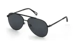 ZADIG & VOLTAIRE SZV415-600531 Unisex Square Sunglasses, Black Acetate Frame, Grey Polycarbonate Lenses, UV400 Protection