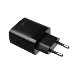 Fiksuotas dviejų prievadų kelioninis USB įkroviklis FIXC17N-2U-BK, 17W, ne&scaron;iojamas USB maitinimo adapteris, juodas