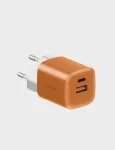 ENERGEA Ampcharge GaN35 USB-C/USB-A PD/PPS/QC3.0 35W sieninis įkroviklis, oranžinis