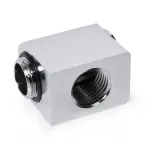 Alphacool žemo profilio 90&deg; adapteris, G1/4 i&scaron;orinis į G1/4 vidinį, sukamas, chromas