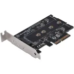 Silverstone SST-ECM27 M.2/SATA adapterio kortelė, PCIe 4.0, 1x M-Key, 2x SATA 6G &ndash; Low Profile
