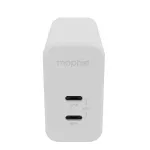 mophie sieninis adapteris USB-C PD DUAL 67W GaN baltas EU (2xUSB-C)