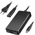 LogiLink 100W USB-C PD Universal Power Adapter su fiksuotu kabeliu, juoda
