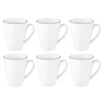6 puodelių su rankenėle rinkinys SELECT SELTMANN LIDO BLACK LINE &ndash; keraminiai gėrimų puodeliai, 6 vnt.