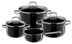 Silit Elegance Line 4 dalių puodų rinkinys, Silargan juodas, tinka visų tipų kaitlentėms, atsparus įbrėžimams, atsparus kar&scaron;čiui iki 250&deg;C 3201019232