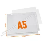 DURABLE vandeniui atsparūs A5 plakato ki&scaron;enės su plastikiniais rai&scaron;čiais, 5 vnt. (505919)