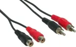 GoodConnections AS-5CV2 5 m RCA garso prailginimo kabelis, 2x RCA male į 2x RCA female, stereo, juodas