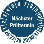 HEIN Industrieschilder patikros lipdukas NP26-31 mėlynas apvalus 20 mm, 500 vnt./ritė (185778)