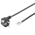 Wentronic Goobay kampuotas Schuko maitinimo kabelis, atviras galas, 3 m, juodas 96033