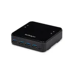 StarTech.com 4 į 4 USB 3.0 i&scaron;orinių įrenginių perjungimo jungiklis, 5 Gbit/s, Micro-USB Type-B, juodas, plastikinis, CE, FCC, REACH, 0 - 40 &deg;C