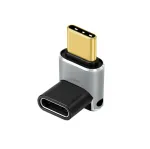 LogiLink AU0063 USB 4 Type-C adapteris 90&deg; U/D, C/M į C/F, 40 Gbps, 240 W, 8K/60 Hz, metalinis, sidabrinis