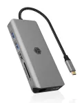 ICY BOX IB-DK4061-CPD belaidė stotelė USB 3.2 Gen 1 (3.1 Gen 1) Type-C pilka