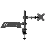 Techly ICA-LCD 174NB monitoriaus laikiklis stalui su ne&scaron;iojamojo kompiuterio lentynėle, 13&ndash;32 colių (33&ndash;81,3 cm), 8 kg, ne&scaron;iojamasis kompiuteris 12&ndash;17 colių, VESA 75x75 / 100x100, juodas