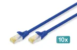 DIGITUS CAT 6A S/FTP komutacinis kabelis DK-1644-A-010-B-10, 1 m, mėlynas, 10 vnt.