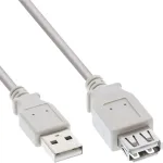 InLine USB 2.0 prailginimo laidas, A tipas ki&scaron;tukas / lizdas, smėlio spalvos, 0,5 m