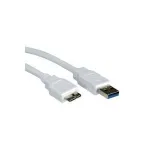 VALUE USB 3.0 kabelis &ndash; USB A (vyri&scaron;kas) 9 kontaktų iki Micro-USB B (vyri&scaron;kas) 10 kontaktų &ndash; 15 cm &ndash; baltas (11.99.8876)