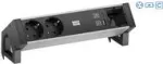 Bachmann Desk 2 Alu - Drinnen - Typ F - Aluminium - Kunststoff - Aluminium - Schwarz - 2 AC-Ausg&auml;nge - 1 St&uuml;ck(e)