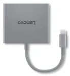 Lenovo GX91R64790 ne&scaron;iojamojo kompiuterio dokų stotelė / prievadų kartotuvas, laidinis USB 3.2 Gen 1 (3.1 Gen 1) Type-C, pilka