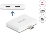 DELOCK USB-C adapteris &mdash; USB-C duomenys 10 Gbps, vaizdas 4K@60Hz, PD 92W (modelis 61088)