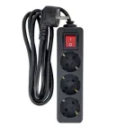 Prailginimo laidas Microconnect MC-GRU0035BS 5m 3 ki&scaron;tukiniai lizdai Juodas