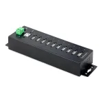 StarTech.com 10 prievadų pramoninis USB 2.0 centras, tvirtas USB mazgas su ESD 4 lygio apsauga, DIN/sienos/stalo montavimo USB-A mazgas, USB prievadų plėtiklis su užrakinamais prievadais